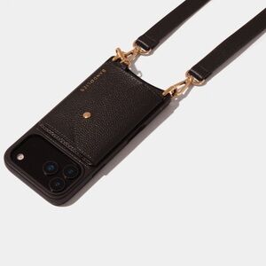 Bandolier Remi Magnet Wallet Crossbody Phone Case in Black/Gold iPhone 16 Pro